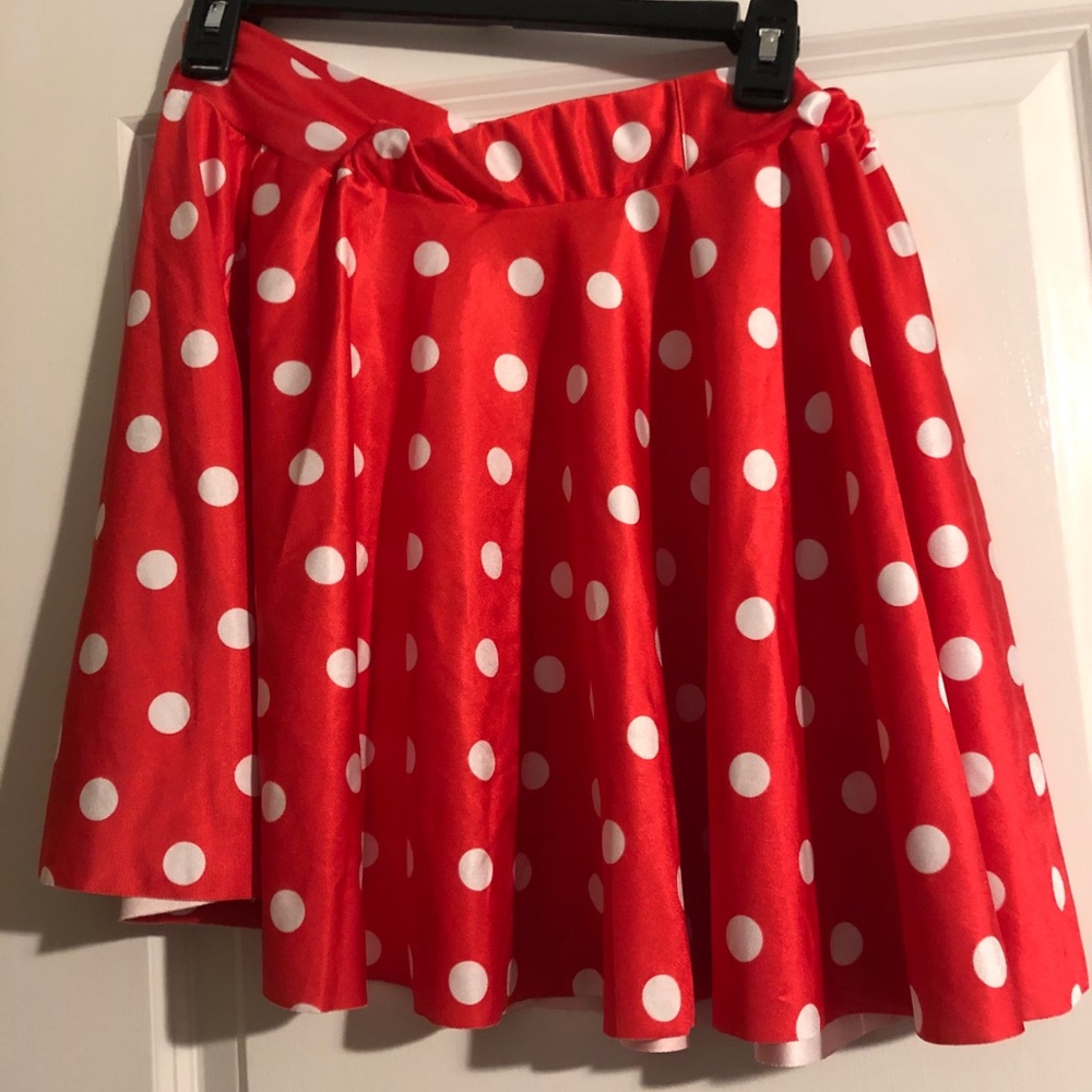 Red Skirt with White Polka Dots